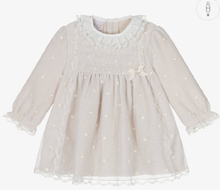 Load image into Gallery viewer, PAZ RODRIGUEZ Baby Girls Beige Cotton Dots Dress