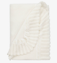 Load image into Gallery viewer, PAZ RODRIGUEZ Ivory Wool Knit Baby Shawl (106cm)