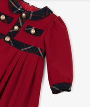 Load image into Gallery viewer, PATACHOU Girls Red & Blue Tartan Trim Twill Dress