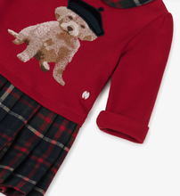 Load image into Gallery viewer, PATACHOU Girls Red Cotton Jersey & Tartan Dress