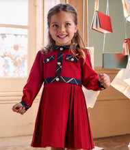 Load image into Gallery viewer, PATACHOU Girls Red & Blue Tartan Trim Twill Dress
