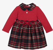 Load image into Gallery viewer, PATACHOU Baby Girls Red Knit Tartan Dress