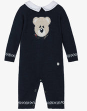 Load image into Gallery viewer, PATACHOU Baby Boys Blue Merino Wool & Cashmere Knit Bear Romper