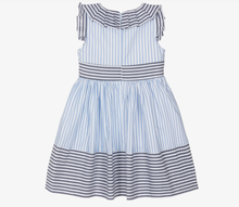 Load image into Gallery viewer, PATACHOU Girls White & Blue Contrasting Stripe Cotton Dress