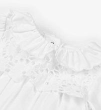 Load image into Gallery viewer, PATACHOU White Broderie Trim Cotton Babygrow