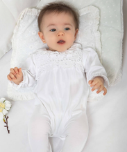 Load image into Gallery viewer, PATACHOU White Broderie Trim Cotton Babygrow