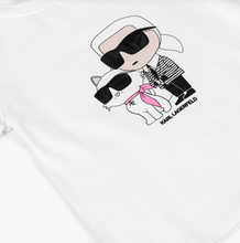 Load image into Gallery viewer, KARL LAGERFELD Girls White Jersey T-Shirt with New Ikons Logo