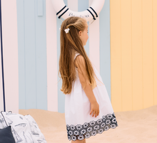 Load image into Gallery viewer, PATACHOU Girls White & Blue Cotton Dress