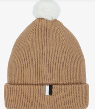 Load image into Gallery viewer, BOSS Boys Beige Knitted Cotton Pom-Pom Hat