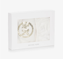 Load image into Gallery viewer, MICHAEL KORS Girls Ivory Jersey & Gold Sequin Dress
