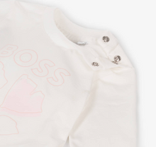 Load image into Gallery viewer, HUGO BOSS Girls Ivory Cotton Ginkgo Leaf Top