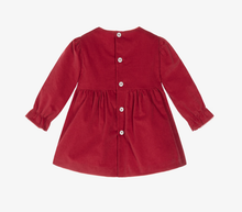 Load image into Gallery viewer, PAZ RODRIGUEZ Baby Girls Red Velvet Dress with Floral Embroidery