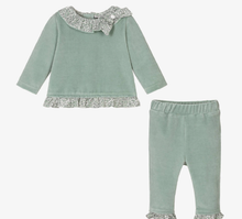 Load image into Gallery viewer, PATACHOU Baby Girls Green Liberty Trouser Set