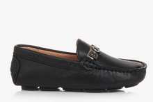 Load image into Gallery viewer, HUGO BOSS Boys Black Leather Moccasins