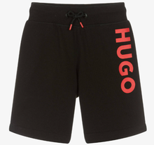 Load image into Gallery viewer, HUGO Boys Black Cotton Jersey Shorts