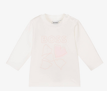 Load image into Gallery viewer, HUGO BOSS Girls Ivory Cotton Ginkgo Leaf Top