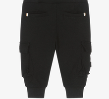 Load image into Gallery viewer, HUGO BOSS Boys Black Black Cargo Joggers