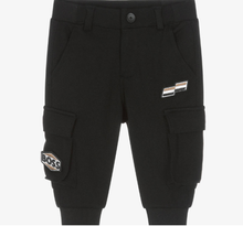 Load image into Gallery viewer, HUGO BOSS Boys Black Black Cargo Joggers