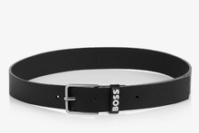 Load image into Gallery viewer, HUGO BOSS Boys Black Leather Monogram Belt