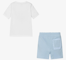 Load image into Gallery viewer, HUGO BOSS Boys Blue & White Cotton Shorts Set