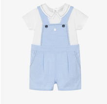 Load image into Gallery viewer, PATACHOU Baby Boys Blue & White Cotton Shortie