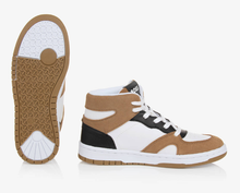 Load image into Gallery viewer, HUGO BOSS Boys White & Brown High Top Trainers