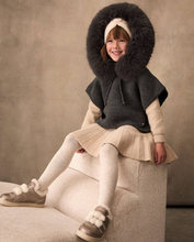 Load image into Gallery viewer, PAZ RODRIGUEZ Girls Grey Wool Knit Poncho