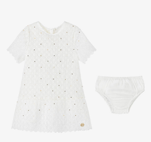 Load image into Gallery viewer, MICHAEL KORS Girls Ivory Cotton Lace Dress
