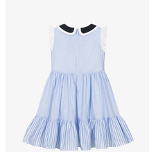 Load image into Gallery viewer, PATACHOU Girls Blue Cotton Striped Dress