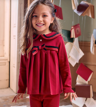 Load image into Gallery viewer, PATACHOU Girls Red Cotton Leggings Set with Ribbon Trim