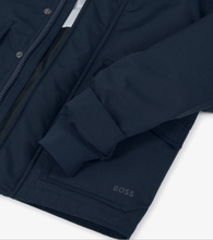 Load image into Gallery viewer, HUGO BOSS Boys Navy Blue Water-Repellent Jacket