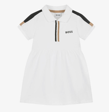 Load image into Gallery viewer, HUGO BOSS Baby Girls White Cotton Polo Shirt Dress