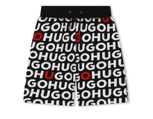 Load image into Gallery viewer, HUGO monogram-print drawstring Bermuda shorts