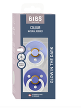 Load image into Gallery viewer, Bibs Colour 2 Pack Latex Hush Glow/ Grape Glow-Size 3