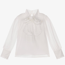Load image into Gallery viewer, PATACHOU Girls Ivory Crêpe Bow Blouse