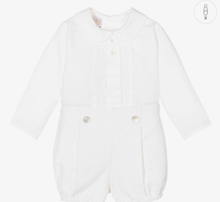 Load image into Gallery viewer, PAZ RODRIGUEZ Baby Boys Ivory Cotton Shorts Set