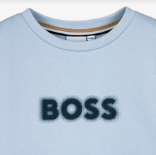 Load image into Gallery viewer, BOSS Boys Blue Crew Neck Cotton Sweatshirt