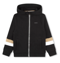 Load image into Gallery viewer, HUGO BOSS Boys Black Hooded Tracksuit