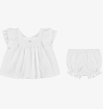 Load image into Gallery viewer, PATACHOU Baby Girls White Cotton Shorts Set