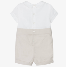 Load image into Gallery viewer, PATACHOU Baby Boys Ivory & Beige Linen Shortie
