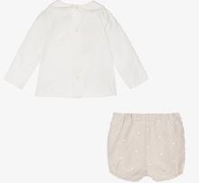 Load image into Gallery viewer, PAZ RODRIGUEZ Baby Boys Ivory Cotton Buster Suit