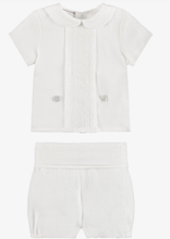 Load image into Gallery viewer, PAZ RODRIGUEZ Baby Boys Ivory Linen Buster Suit