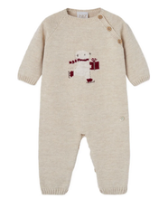 Load image into Gallery viewer, PAZ RODRIGUEZ Boys Beige Wool Knit Festive Babygrow