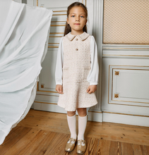 Load image into Gallery viewer, PATACHOU Girls Ivory Tweed Dress with Chiffon Sleeves