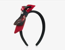 Load image into Gallery viewer, PATACHOU Girls Navy Blue & Red Tartan Bow Hairband