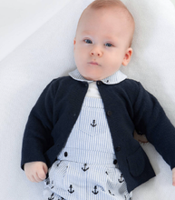 Load image into Gallery viewer, PATACHOU Baby Boys Blue Striped Cotton Dungaree Set