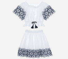 Load image into Gallery viewer, PATACHOU Navy Blue and White Set with Embroidery