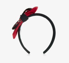 Load image into Gallery viewer, PATACHOU Girls Navy Blue & Red Tartan Bow Hairband