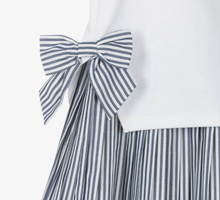 Load image into Gallery viewer, PATACHOU Girls White & Navy Blue Nautical Cotton Dress
