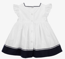 Load image into Gallery viewer, PATACHOU Baby Girls White & Blue Cotton Dress